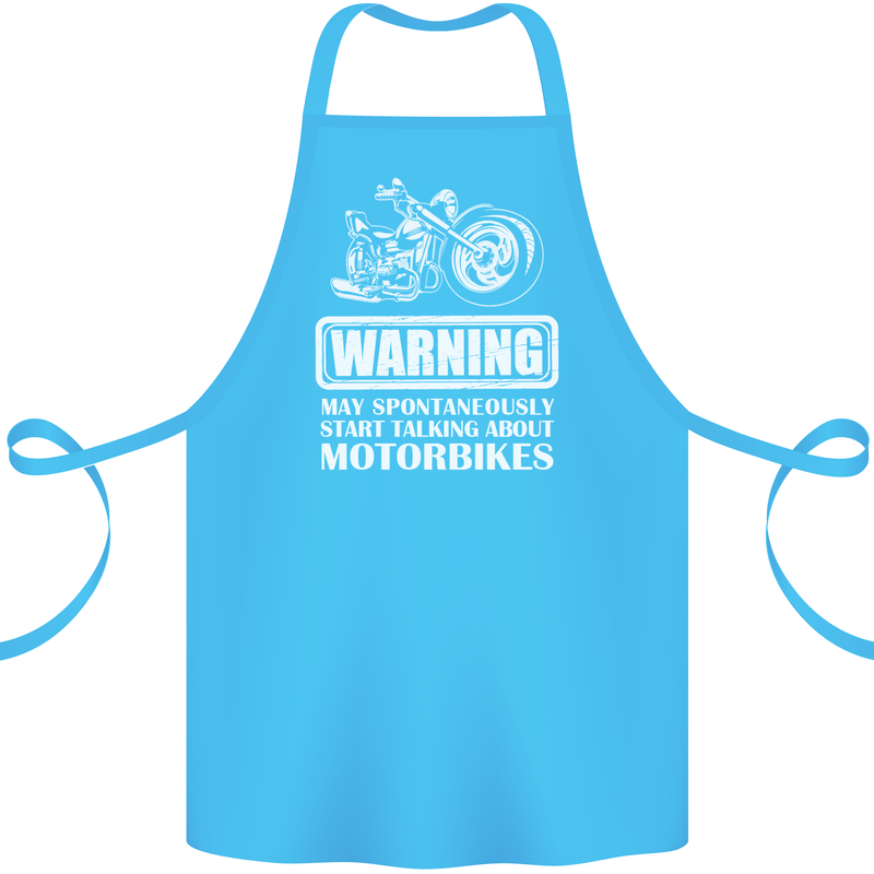 Start Talking About Motorbikes Funny Biker Cotton Apron 100% Organic Turquoise