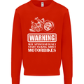 Start Talking About Motorbikes Funny Biker Kids Sweatshirt Jumper Bright Red