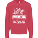 Start Talking About Motorbikes Funny Biker Kids Sweatshirt Jumper Heliconia