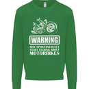 Start Talking About Motorbikes Funny Biker Kids Sweatshirt Jumper Irish Green