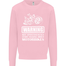Start Talking About Motorbikes Funny Biker Kids Sweatshirt Jumper Light Pink