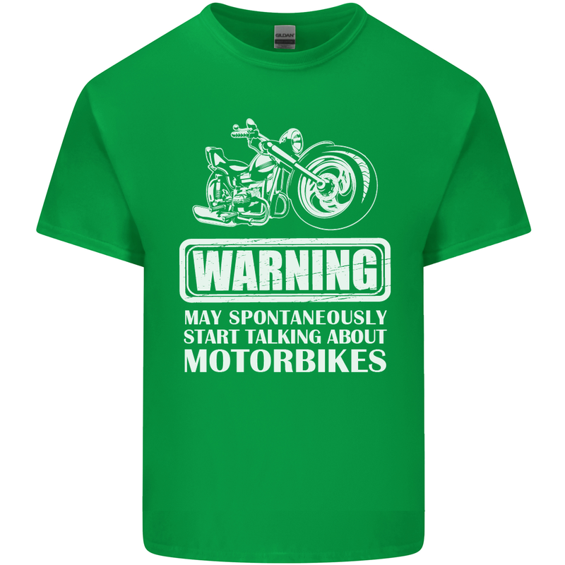 Start Talking About Motorbikes Funny Biker Kids T-Shirt Childrens Irish Green
