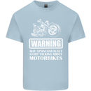 Start Talking About Motorbikes Funny Biker Kids T-Shirt Childrens Light Blue