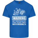 Start Talking About Motorbikes Funny Biker Kids T-Shirt Childrens Royal Blue
