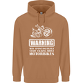 Start Talking About Motorbikes Funny Biker Mens 80% Cotton Hoodie Caramel Latte