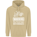 Start Talking About Motorbikes Funny Biker Mens 80% Cotton Hoodie Sand