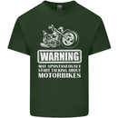 Start Talking About Motorbikes Funny Biker Mens Cotton T-Shirt Tee Top Forest Green