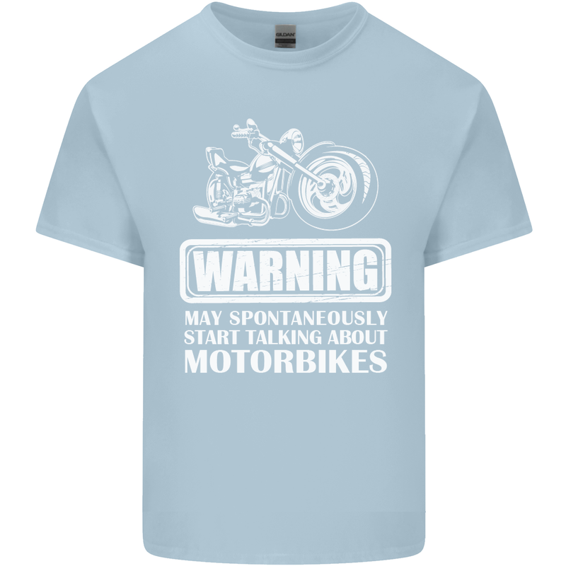 Start Talking About Motorbikes Funny Biker Mens Cotton T-Shirt Tee Top Light Blue