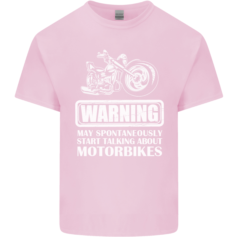 Start Talking About Motorbikes Funny Biker Mens Cotton T-Shirt Tee Top Light Pink
