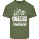 Start Talking About Motorbikes Funny Biker Mens Cotton T-Shirt Tee Top Military Green