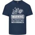 Start Talking About Motorbikes Funny Biker Mens Cotton T-Shirt Tee Top Navy Blue