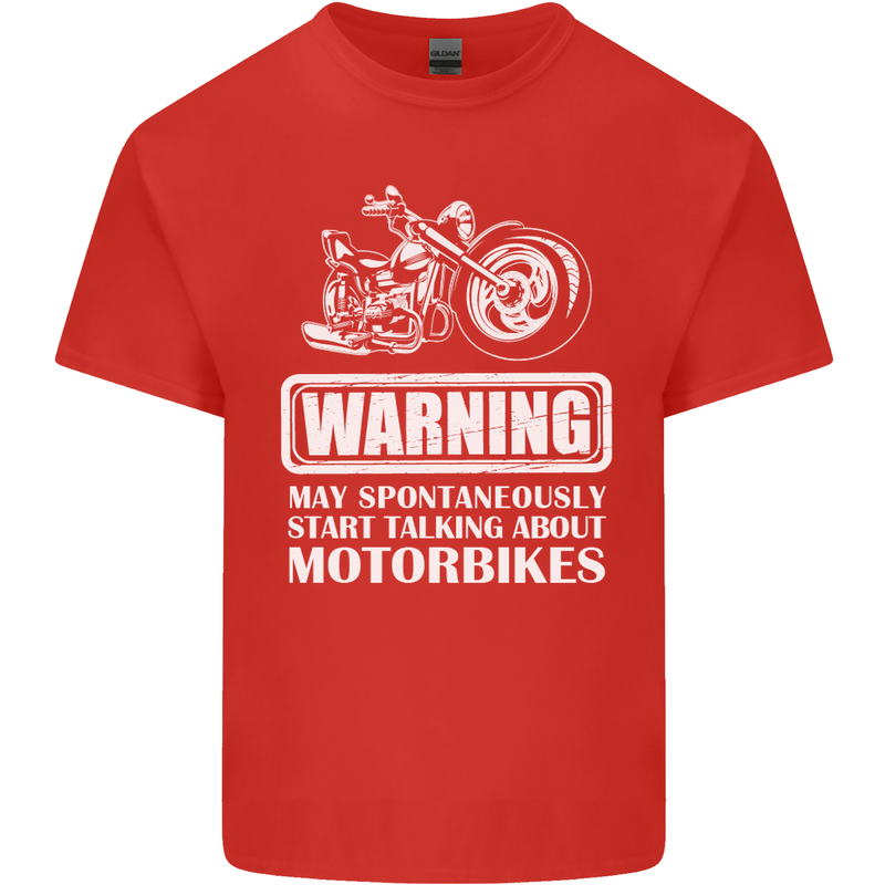 Start Talking About Motorbikes Funny Biker Mens Cotton T-Shirt Tee Top Red