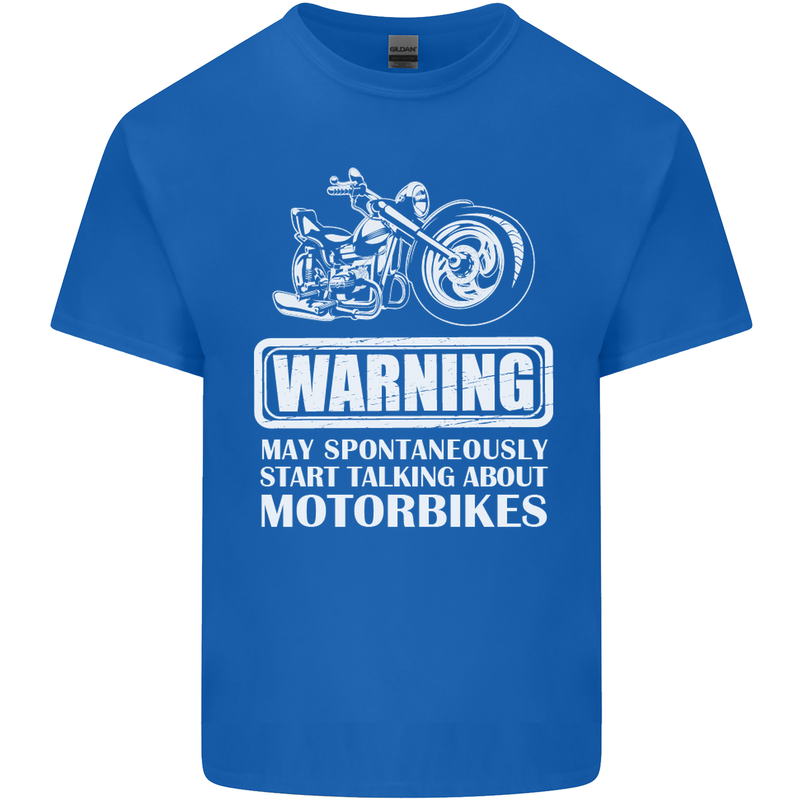 Start Talking About Motorbikes Funny Biker Mens Cotton T-Shirt Tee Top Royal Blue