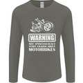 Start Talking About Motorbikes Funny Biker Mens Long Sleeve T-Shirt Charcoal