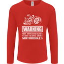 Start Talking About Motorbikes Funny Biker Mens Long Sleeve T-Shirt Red