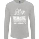 Start Talking About Motorbikes Funny Biker Mens Long Sleeve T-Shirt Sports Grey