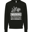 Start Talking About Motorbikes Funny Biker Mens Sweatshirt Jumper Black