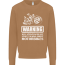 Start Talking About Motorbikes Funny Biker Mens Sweatshirt Jumper Caramel Latte