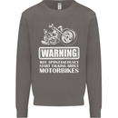 Start Talking About Motorbikes Funny Biker Mens Sweatshirt Jumper Charcoal