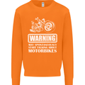 Start Talking About Motorbikes Funny Biker Mens Sweatshirt Jumper Orange
