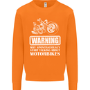 Start Talking About Motorbikes Funny Biker Mens Sweatshirt Jumper Orange