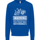 Start Talking About Motorbikes Funny Biker Mens Sweatshirt Jumper Royal Blue