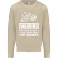 Start Talking About Motorbikes Funny Biker Mens Sweatshirt Jumper Sand