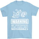 Start Talking About Motorbikes Funny Biker Mens T-Shirt Cotton Gildan Light Blue
