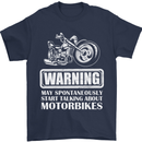 Start Talking About Motorbikes Funny Biker Mens T-Shirt Cotton Gildan Navy Blue