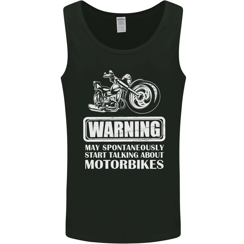 Start Talking About Motorbikes Funny Biker Mens Vest Tank Top Black