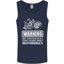 Start Talking About Motorbikes Funny Biker Mens Vest Tank Top Navy Blue
