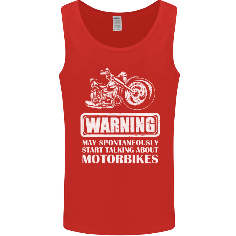 Start Talking About Motorbikes Funny Biker Mens Vest Tank Top Red