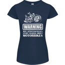 Start Talking About Motorbikes Funny Biker Womens Petite Cut T-Shirt Navy Blue