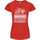 Start Talking About Motorbikes Funny Biker Womens Petite Cut T-Shirt Red
