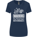 Start Talking About Motorbikes Funny Biker Womens Wider Cut T-Shirt Navy Blue