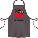 Start Talking About Motorbikes Motorcycle Cotton Apron 100% Organic Dark Grey