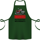 Start Talking About Motorbikes Motorcycle Cotton Apron 100% Organic Forest Green