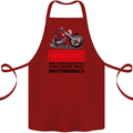 Start Talking About Motorbikes Motorcycle Cotton Apron 100% Organic Maroon