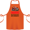 Start Talking About Motorbikes Motorcycle Cotton Apron 100% Organic Orange