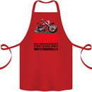 Start Talking About Motorbikes Motorcycle Cotton Apron 100% Organic Red