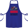 Start Talking About Motorbikes Motorcycle Cotton Apron 100% Organic Royal Blue