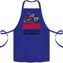 Start Talking About Motorbikes Motorcycle Cotton Apron 100% Organic Royal Blue