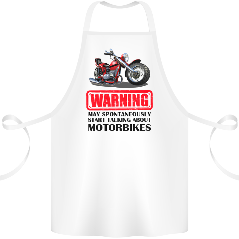 Start Talking About Motorbikes Motorcycle Cotton Apron 100% Organic White