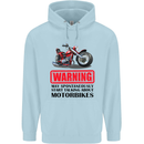 Start Talking About Motorbikes Motorcycle Mens 80% Cotton Hoodie Light Blue
