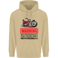 Start Talking About Motorbikes Motorcycle Mens 80% Cotton Hoodie Sand