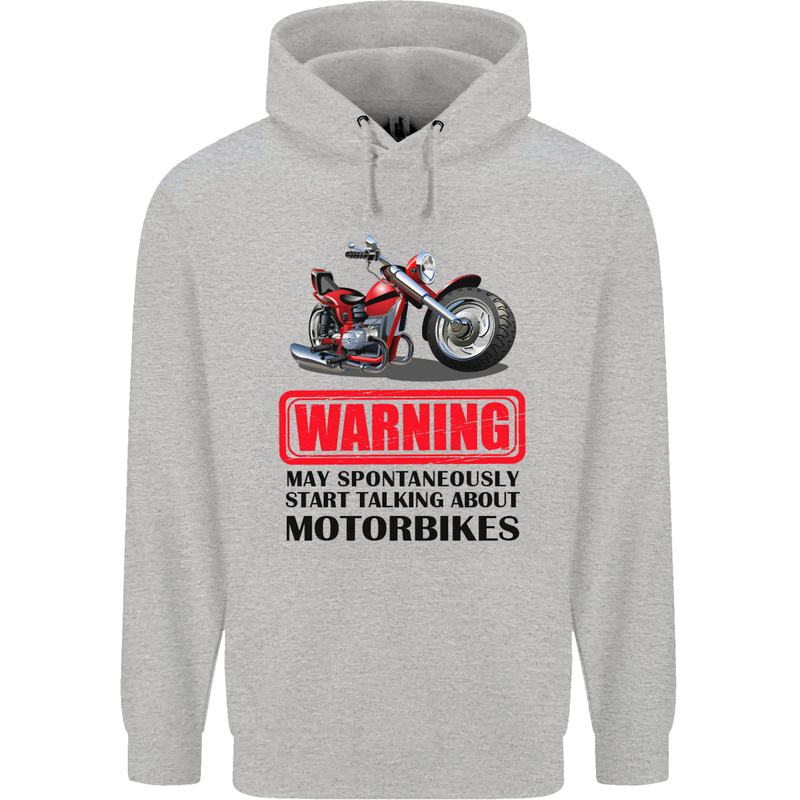 Start Talking About Motorbikes Motorcycle Mens 80% Cotton Hoodie Sports Grey