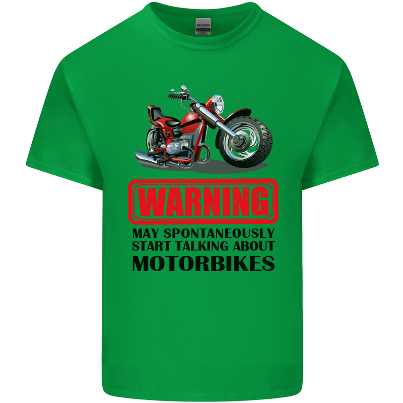 Start Talking About Motorbikes Motorcycle Mens Cotton T-Shirt Tee Top Irish Green