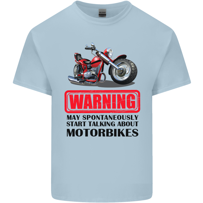 Start Talking About Motorbikes Motorcycle Mens Cotton T-Shirt Tee Top Light Blue