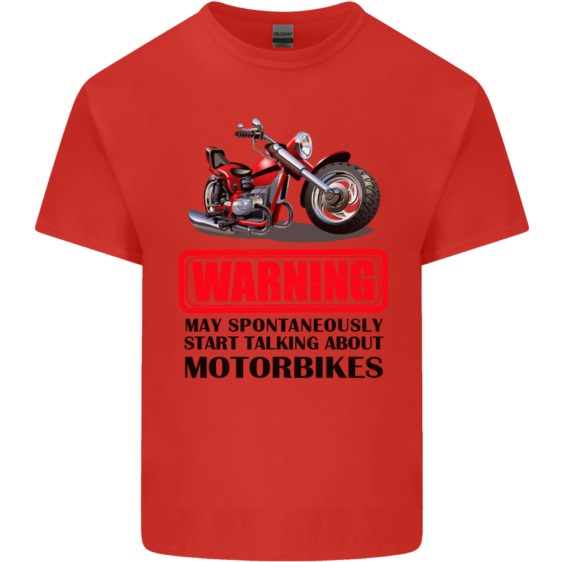 Start Talking About Motorbikes Motorcycle Mens Cotton T-Shirt Tee Top Red