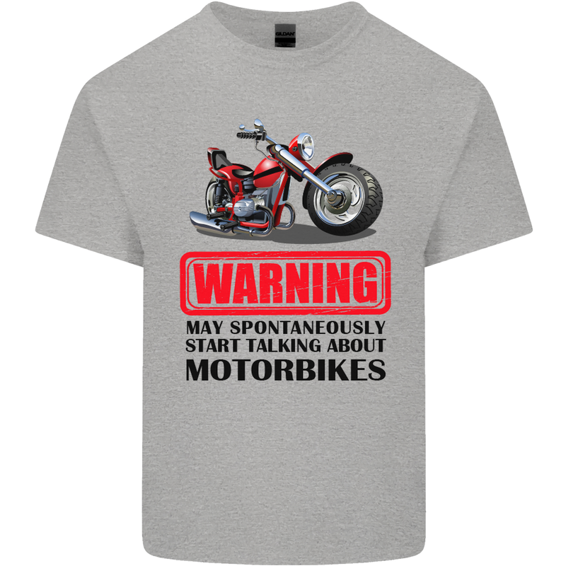 Start Talking About Motorbikes Motorcycle Mens Cotton T-Shirt Tee Top Sports Grey